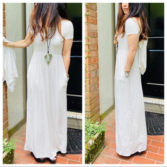 Boho fabulous side pockets Empire waist maxi dress - Picture 6 of 8